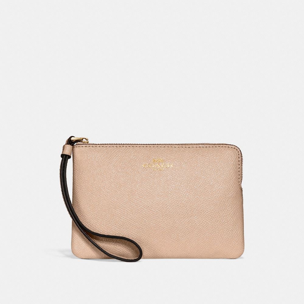 CORNER ZIP WRISTLET - BEECHWOOD/LIGHT GOLD - COACH F15154