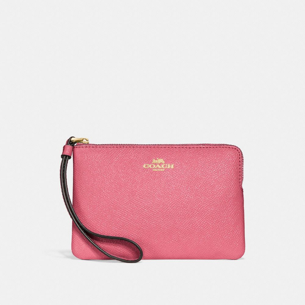 COACH F15154 CORNER ZIP WRISTLET PEONY/LIGHT-GOLD