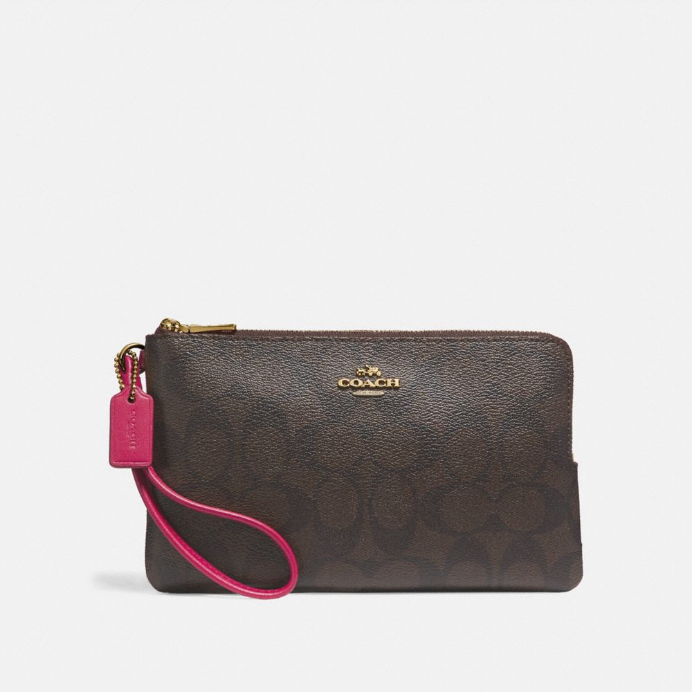 COACH DOUBLE ZIP WALLET IN SIGNATURE CANVAS - IMNM4 - f16109