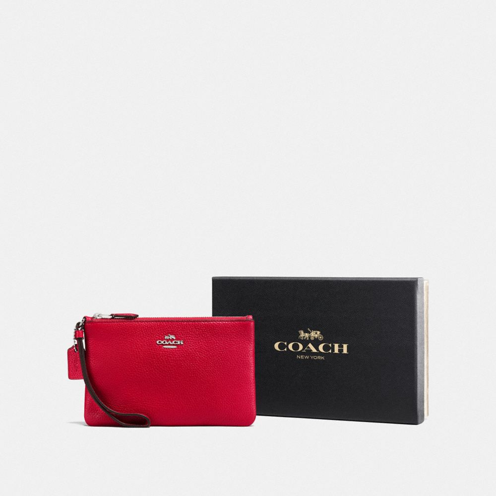 COACH BOXED SMALL WRISTLET - SV/RED - F16111