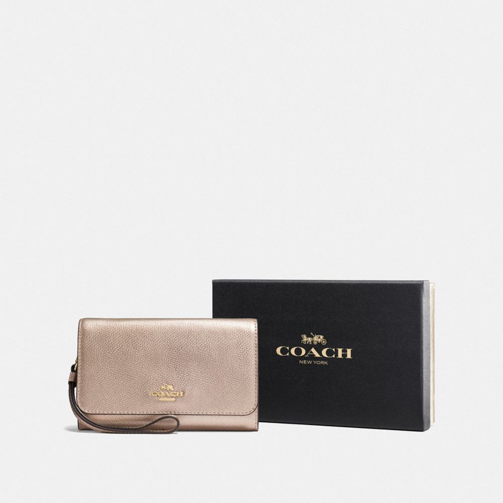 BOXED PHONE CLUTCH - F16116 - PLATINUM/LIGHT GOLD