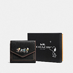 BOXED SMALL WALLET WITH SNOOPY - BLACK ANTIQUE NICKEL/BLACK - COACH F16121