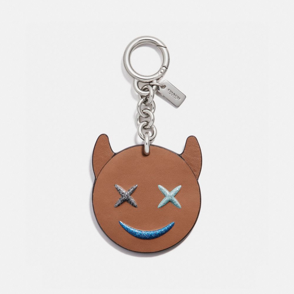 FRISKY BAG CHARM - COACH f16123 - SILVER/SADDLE
