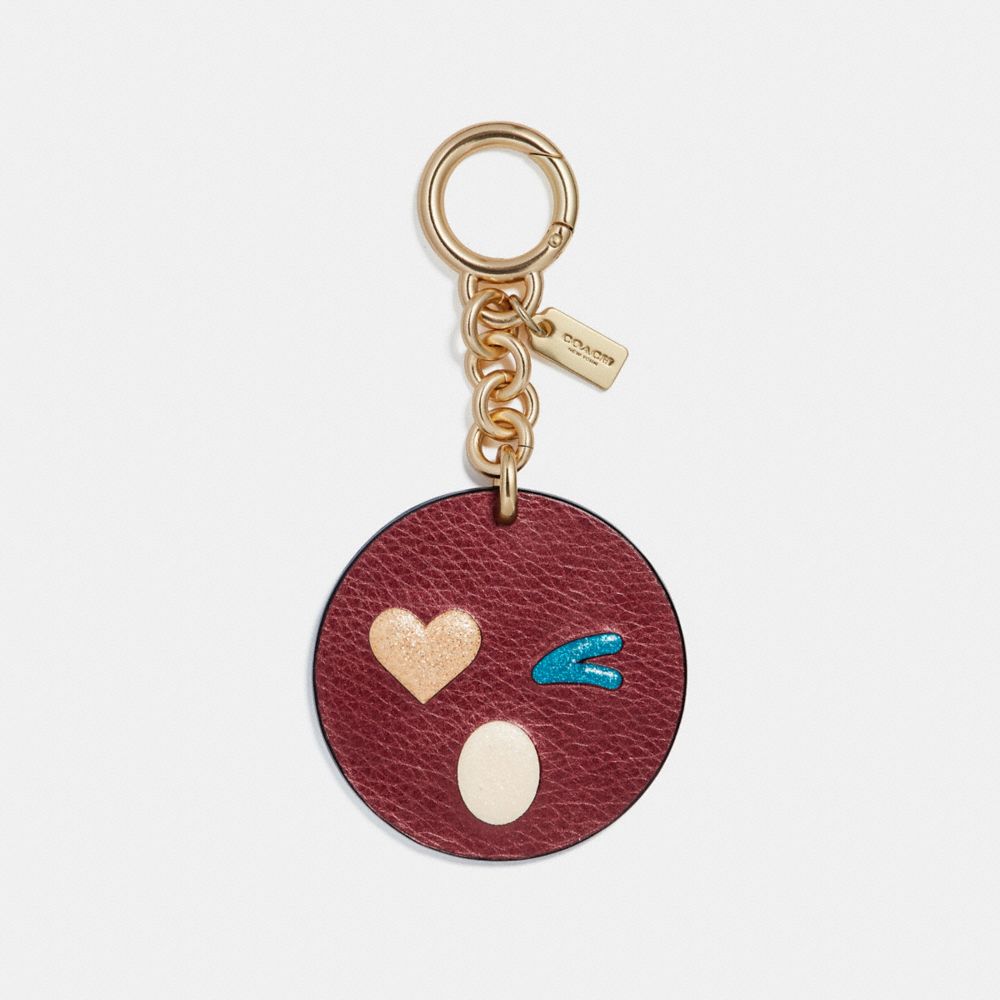 COACH F16209 Heart Wink Bag Charm GOLD/METALLIC CHERRY