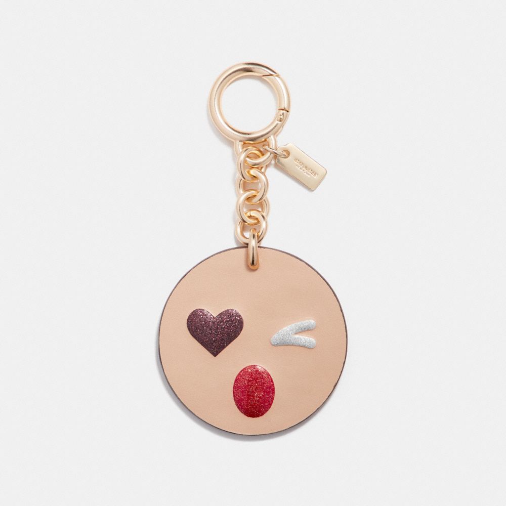 COACH HEART WINK BAG CHARM - GOLD/BEECHWOOD - f16209