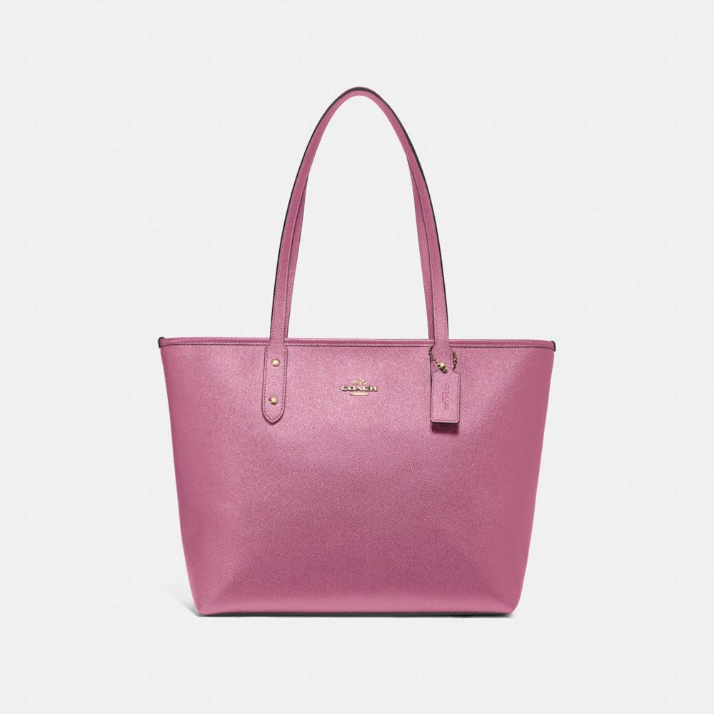 CITY ZIP TOTE - F16224 - METALLIC BLUSH/IMITATION GOLD