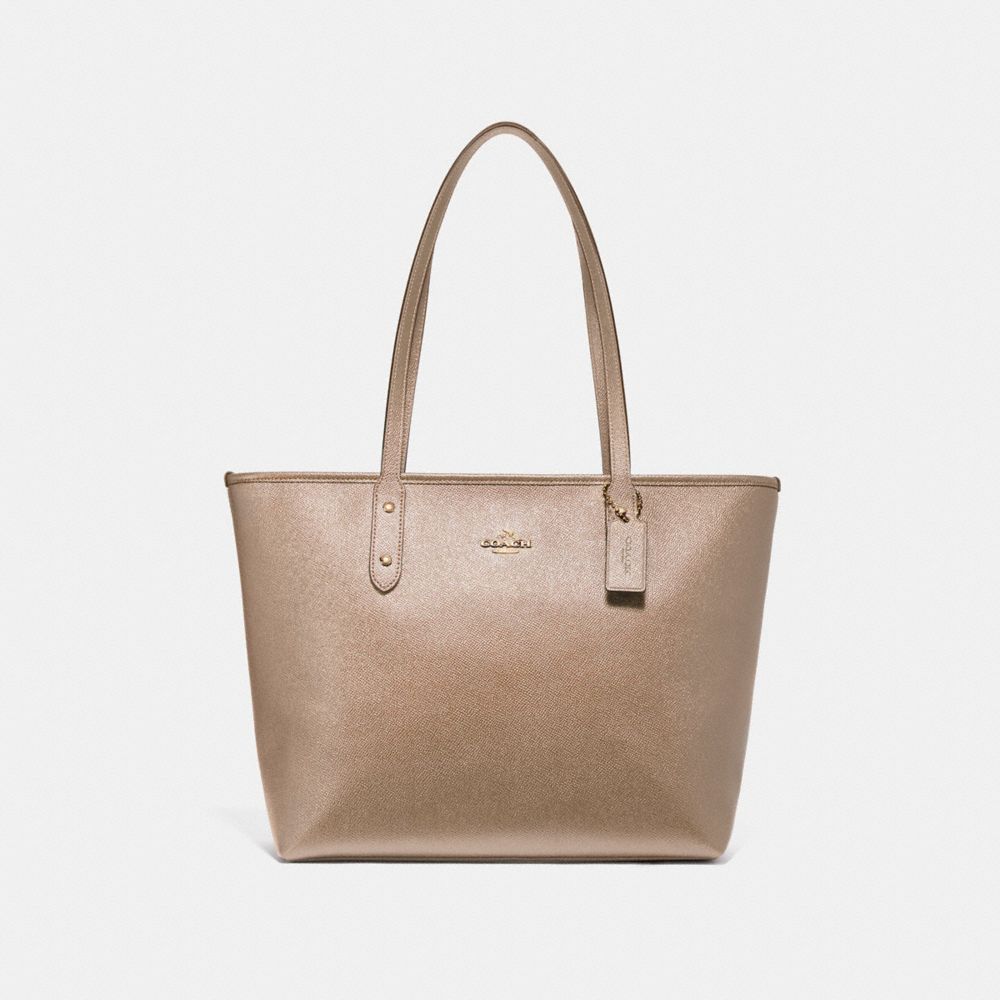 COACH CITY ZIP TOTE - LIGHT GOLD/PLATINUM - f16224