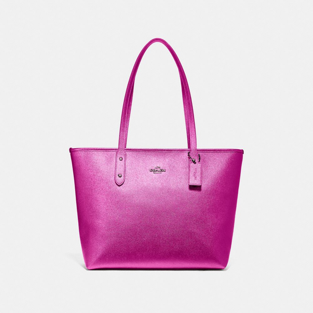 coach city zip tote pink