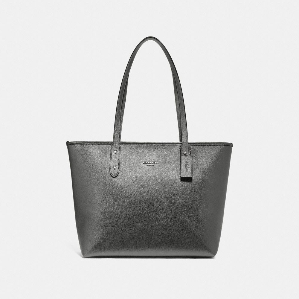 CITY ZIP TOTE - F16224 - GUNMETAL/SILVER