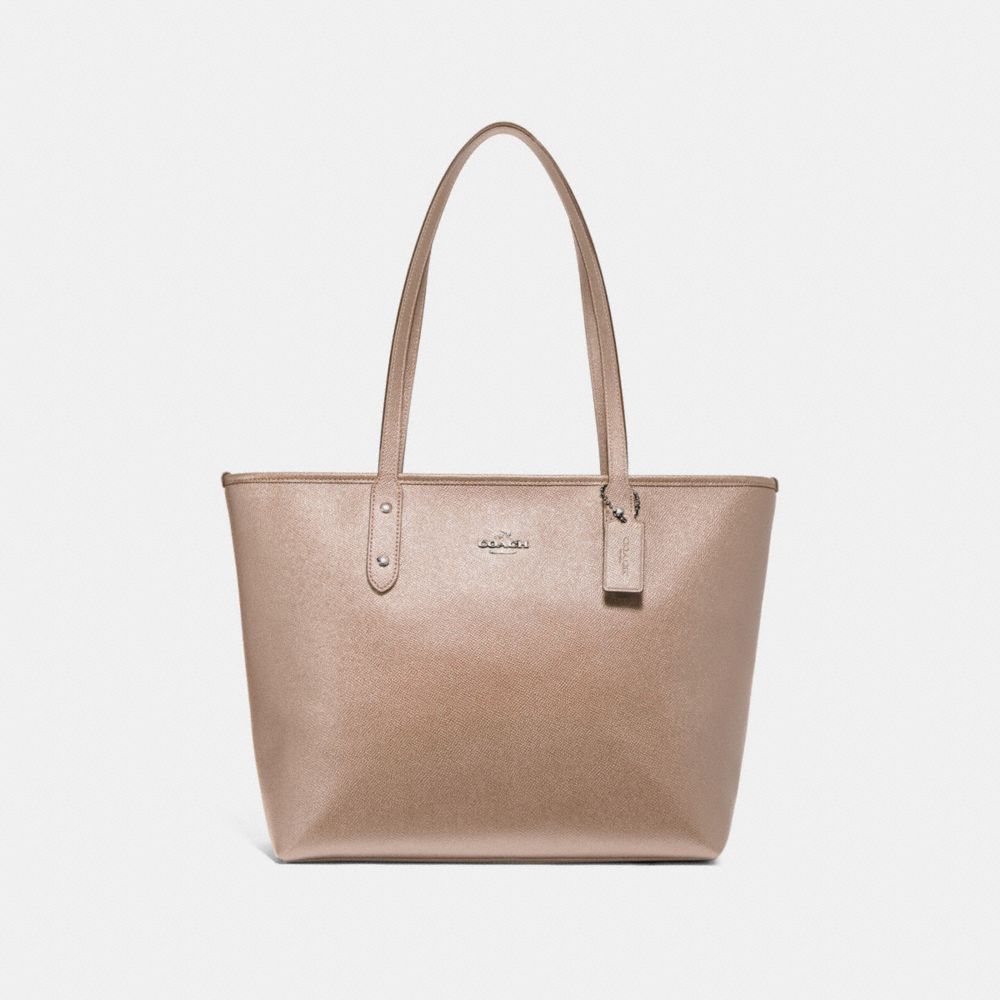 Coach city best sale zip tote platinum