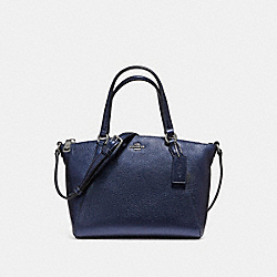 MINI KELSEY SATCHEL IN METALLIC PEBBLE LEATHER - COACH f16479 - SILVER/METALLIC NAVY