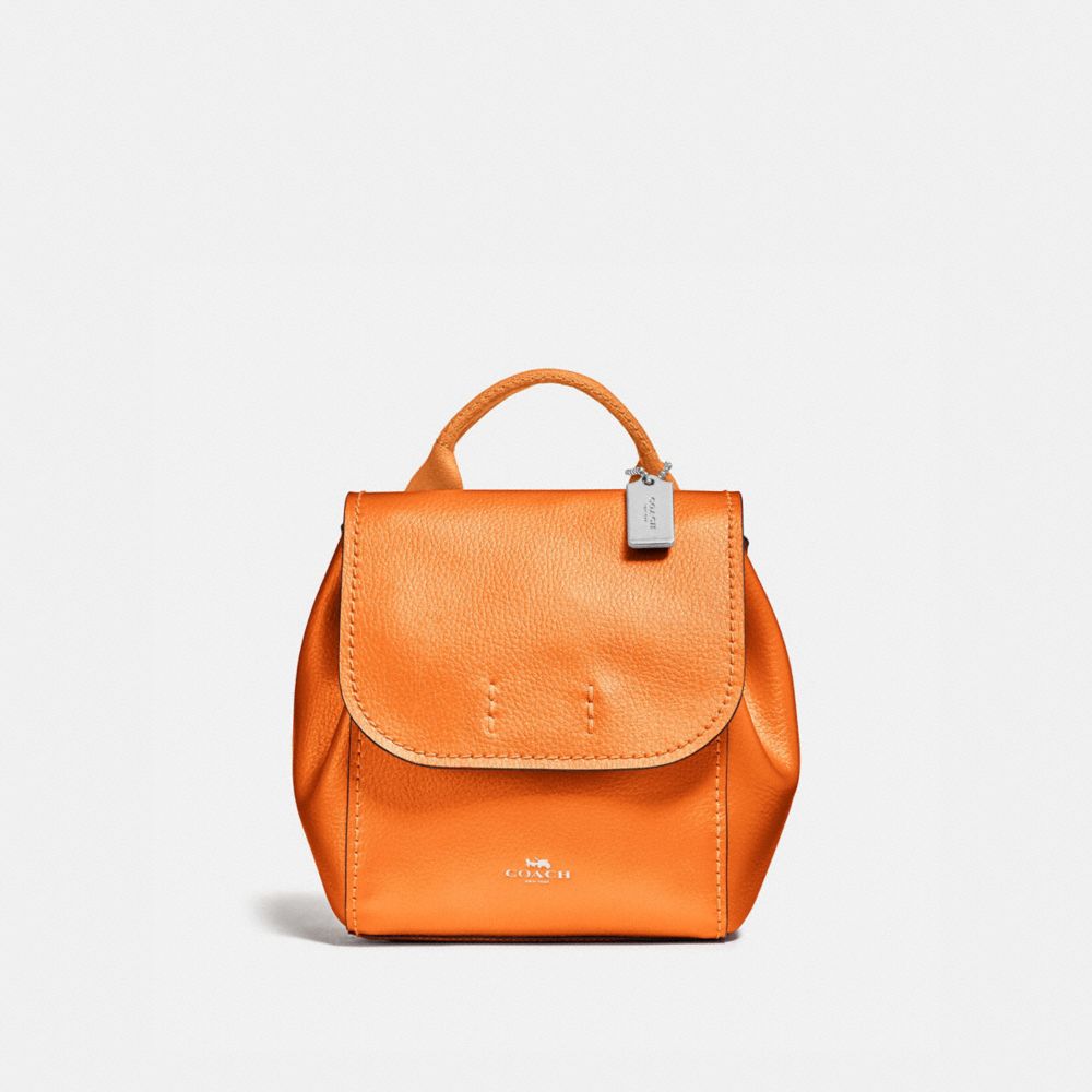 COACH f16605 DERBY BACKPACK METALLIC TANGERINE/SILVER