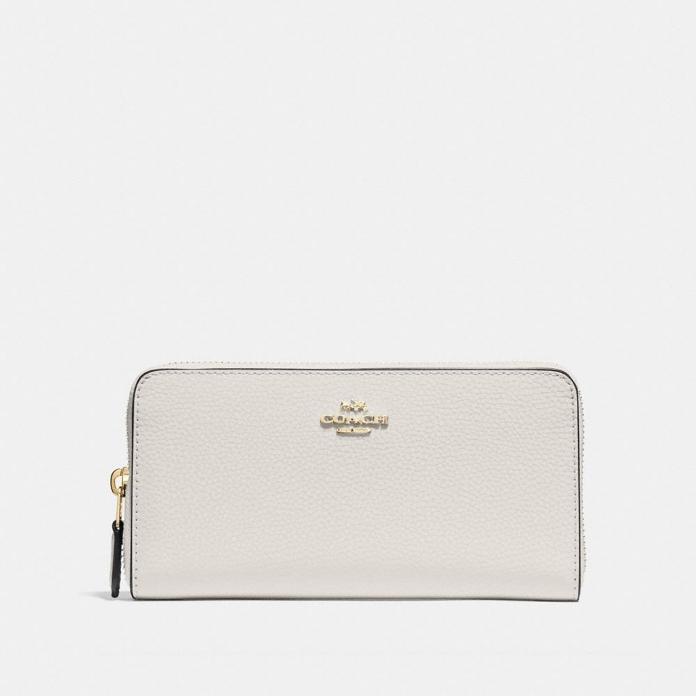 COACH ACCORDION ZIP WALLET - CHALK/LIGHT GOLD - F16612