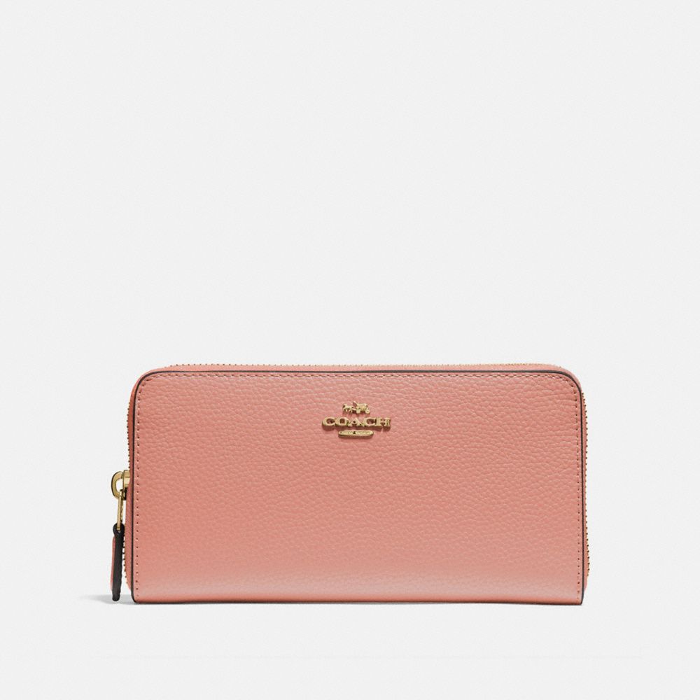 COACH F16612 - ACCORDION ZIP WALLET - MELON/LIGHT GOLD | COACH WOMEN