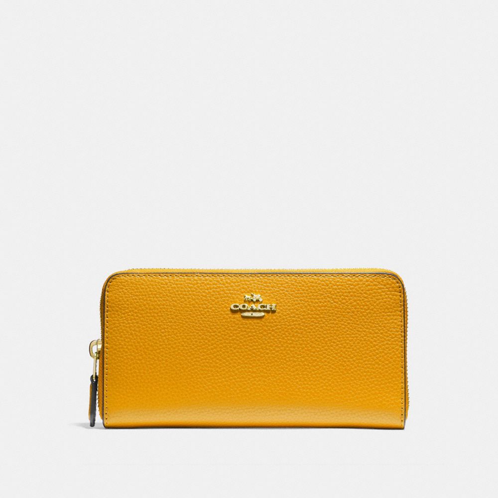 COACH ACCORDION ZIP WALLET - GOLDENROD/light gold - f16612