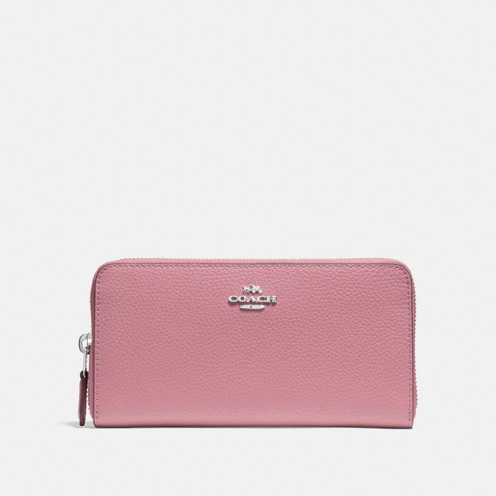 COACH F16612 ACCORDION ZIP WALLET DUSTY-ROSE/SILVER