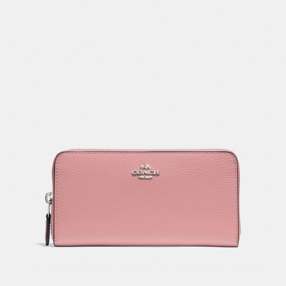 COACH ACCORDION ZIP WALLET - PETAL/SILVER - F16612