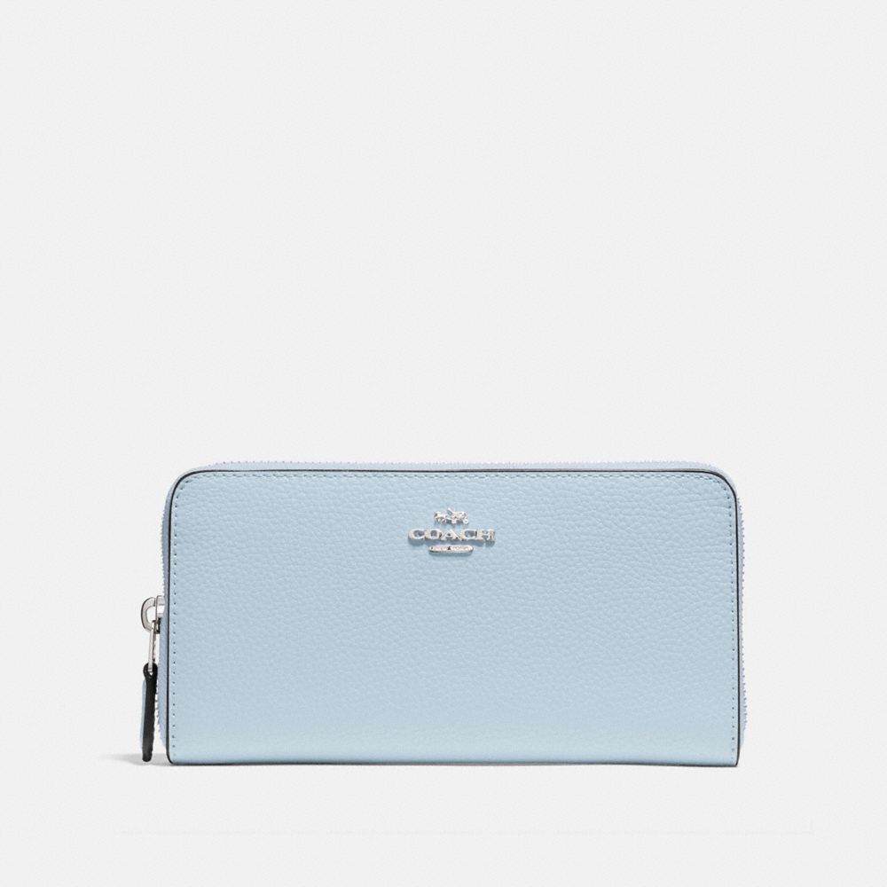 COACH F16612 ACCORDION ZIP WALLET PALE BLUE/SILVER