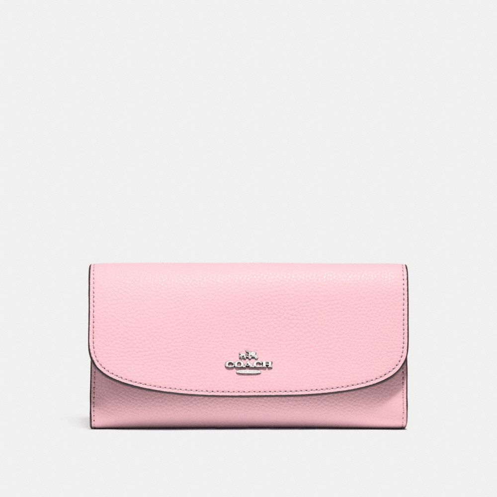 COACH CHECKBOOK WALLET - SILVER/BLUSH 2 - f16613