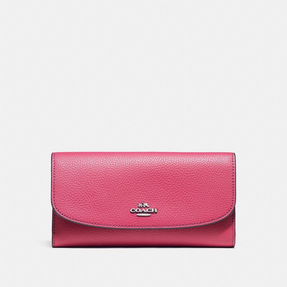 COACH F16613 Checkbook Wallet SILVER/MAGENTA