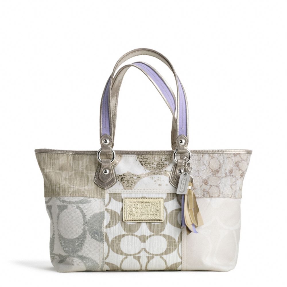 COACH F16926 POPPY DENIM PATCHWORK TOTE ONE-COLOR