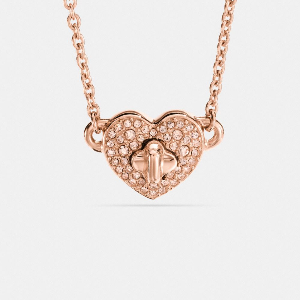 COACH F17101 Twinkling Heart Necklace ROSEGOLD