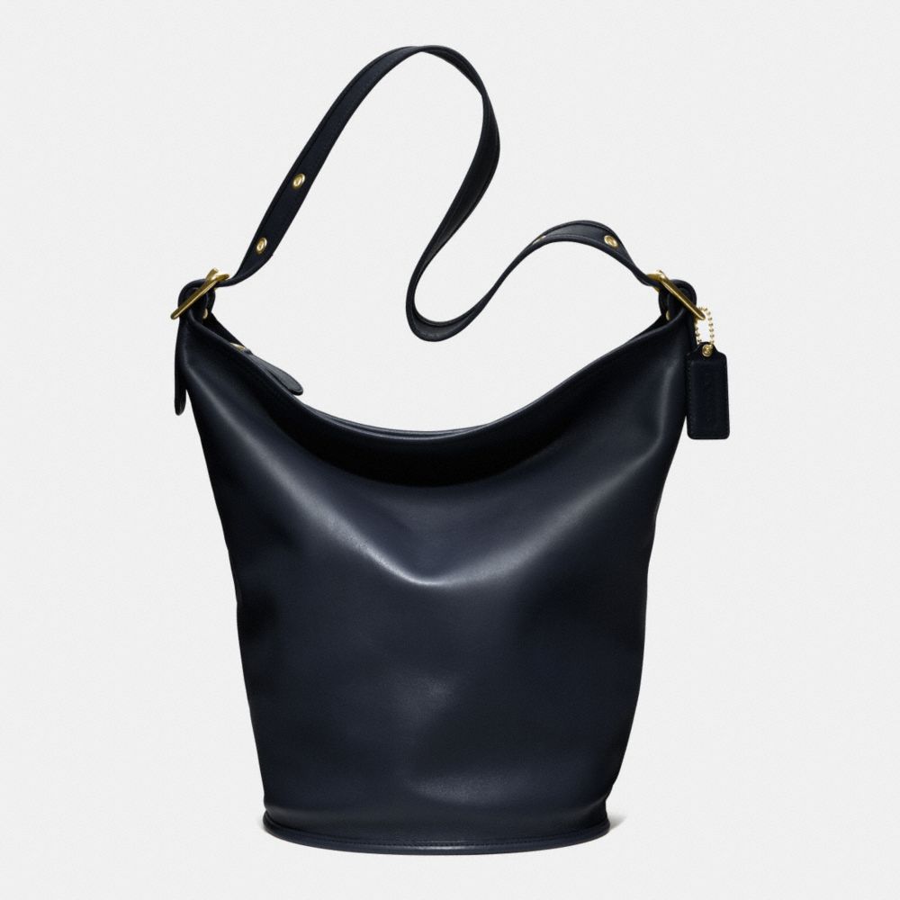 COACH CLASSIC DUFFLE BAG IN LEATHER - BRASS/NAVY - COACH F17998