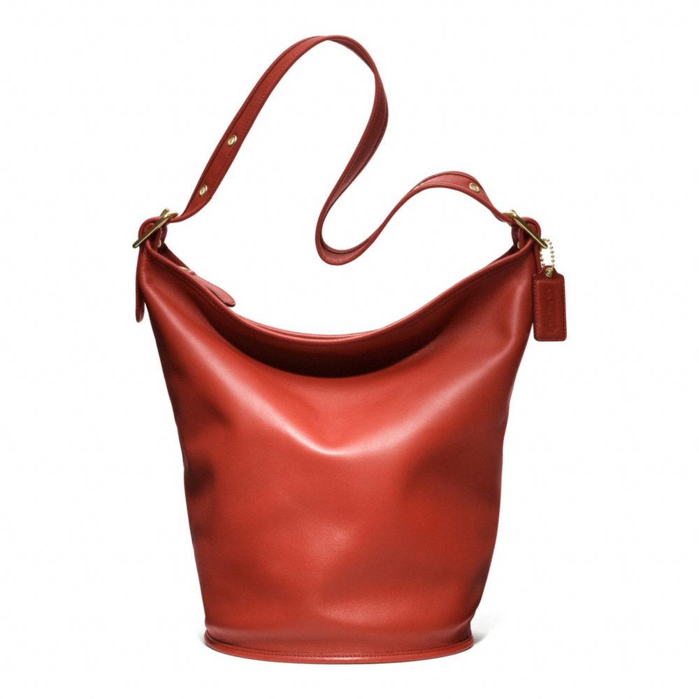 COACH COACH CLASSICS LEATHER DUFFLE - BRASS/VERMILLION - f17998