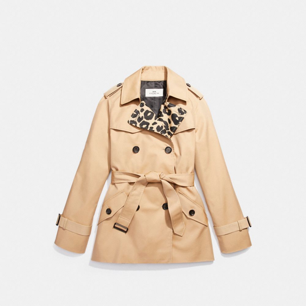 LEOPARD SHORT TRENCH - f18029 - CLASSIC KHAKI