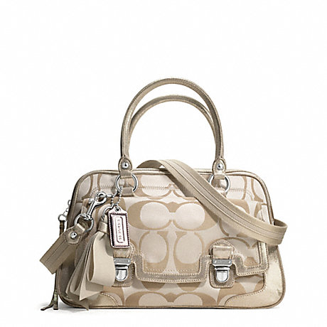 COACH POPPY SIGNATURE SATEEN PUSHLOCK SATCHEL -  - f18358