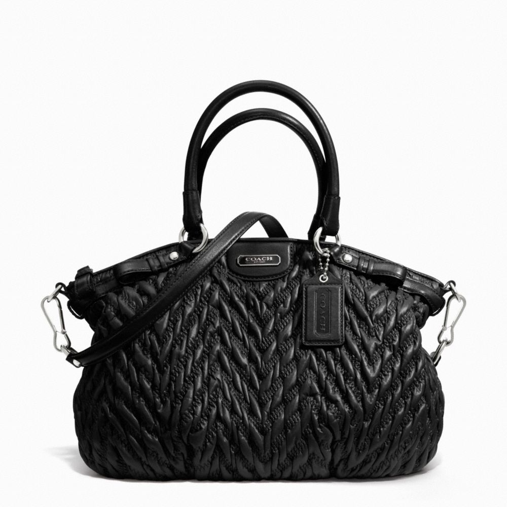 MADISON QUILTED CHEVRON NYLON LINDSEY - SILVER/BLACK - COACH F18637