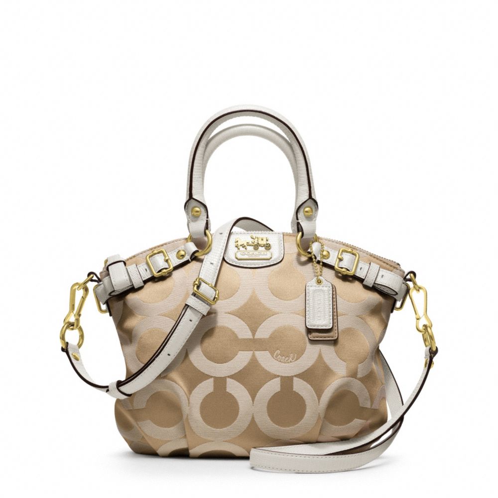 MADISON OP ART SATEEN MINI SOPHIA CROSSBODY - BRASS/LT KHA/PAR LIGHT GOLDZARD - COACH F18651