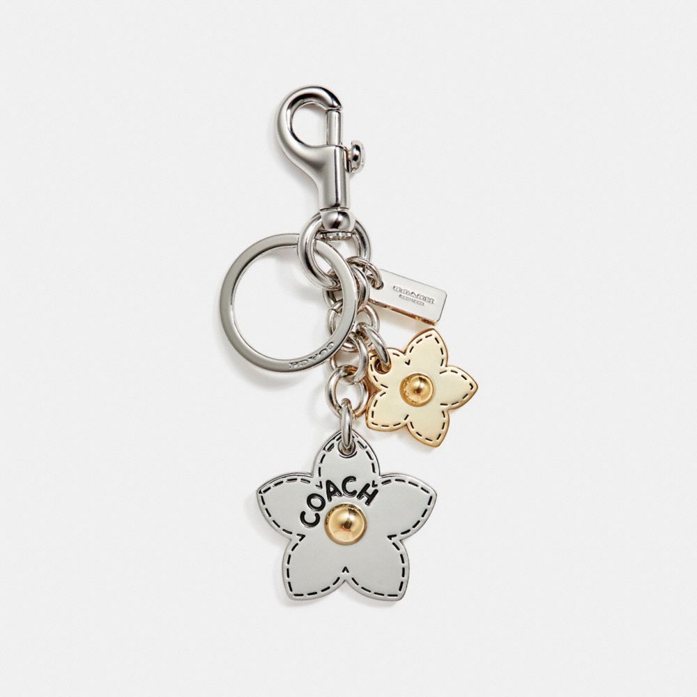 WILDFLOWER BOUQUET BAG CHARM - f18859 - SILVER/MULTI