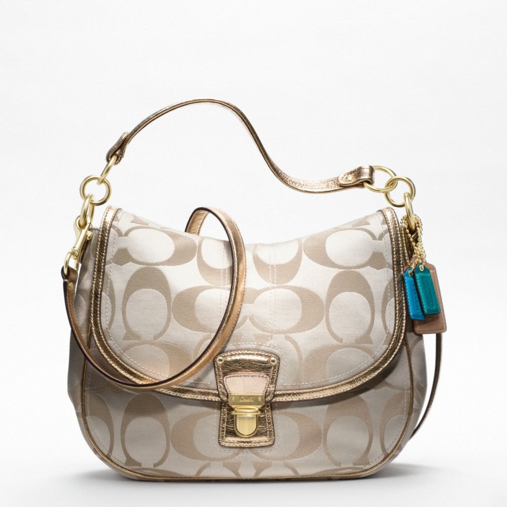COACH POPPY SIGNATURE SATEEN HOBO - ONE COLOR - F18986
