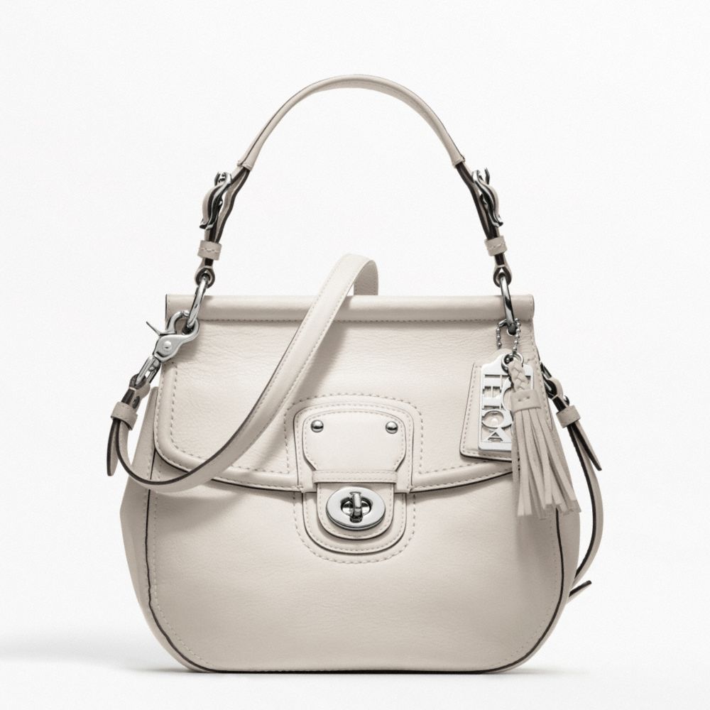 COACH f19132 LEATHER NEW WILLIS SILVER/PARCHMENT