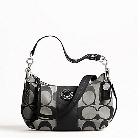 SIGNATURE STRIPE DEMI CROSSBODY - COACH F19218 - ONE-COLOR