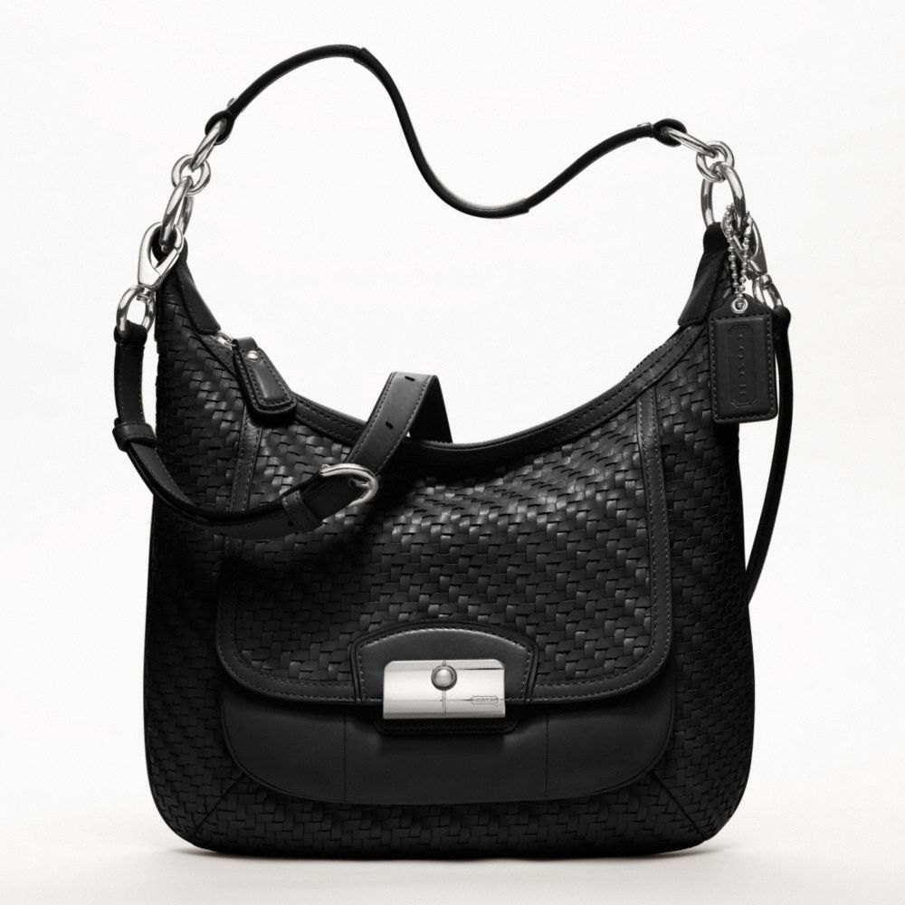 COACH f19314 KRISTIN WOVEN LEATHER HOBO 