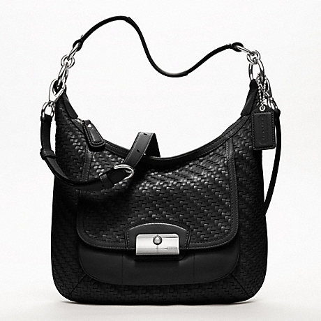 COACH F19314 KRISTIN WOVEN LEATHER HOBO ONE-COLOR