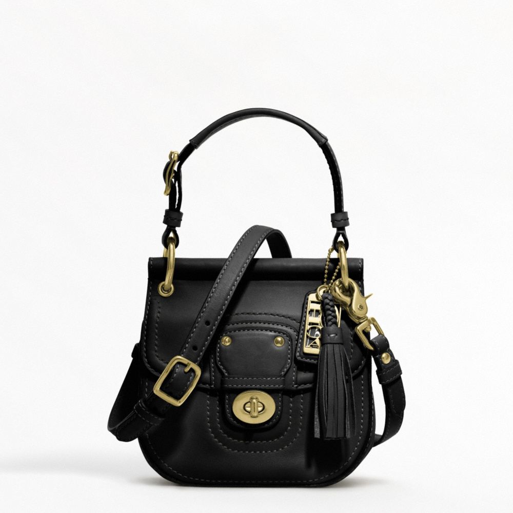 COACH F19886 - LEATHER MINI NEW WILLIS BRASS/BLACK