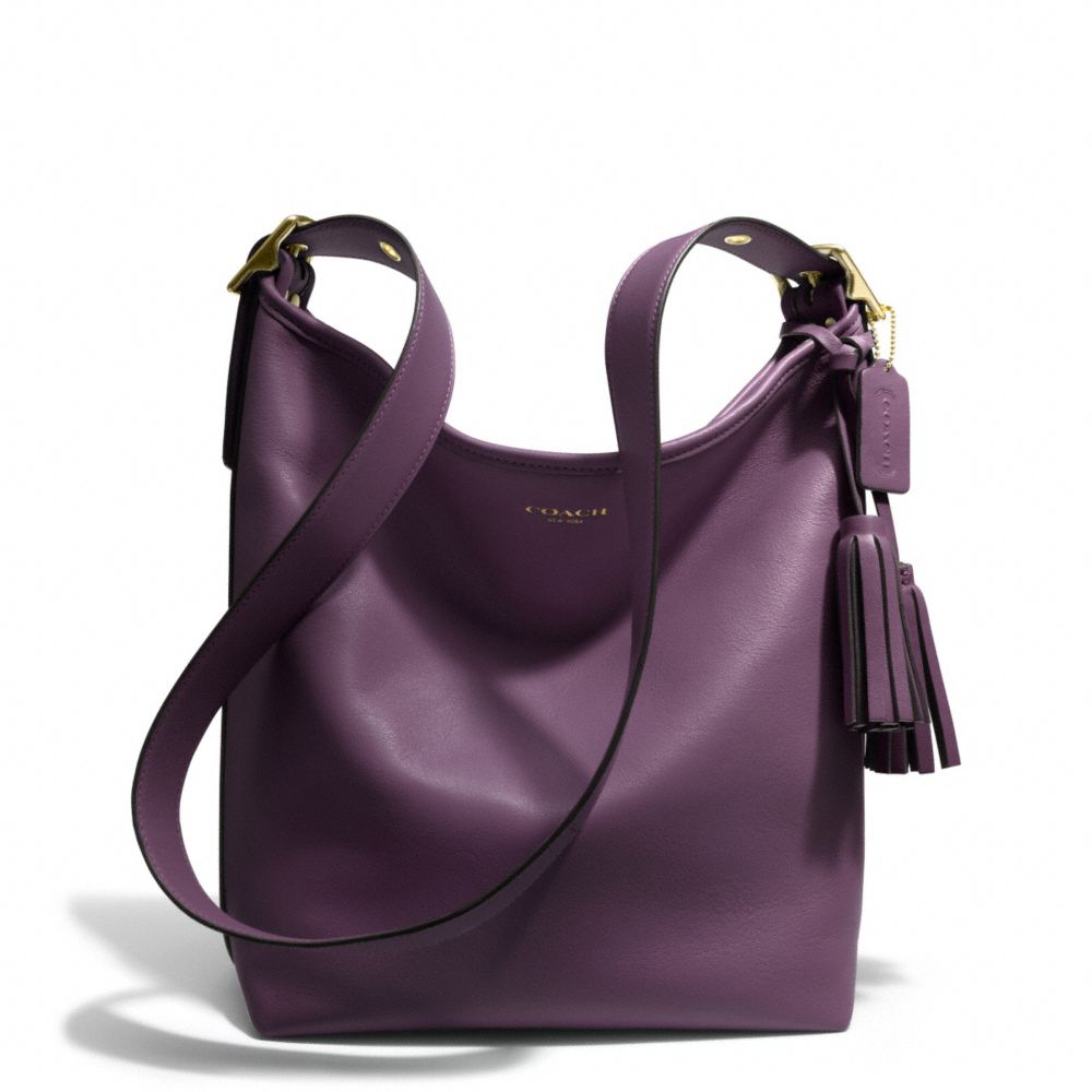 LEATHER DUFFLE - COACH F19889 - BRASS/BLACK VIOLET