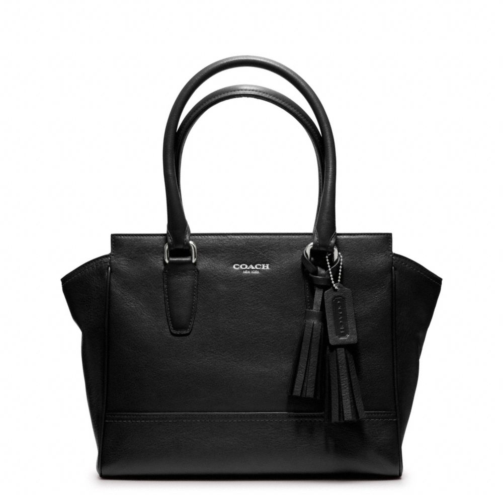 CANDACE LEATHER CARRYALL - f19891 - SILVER/BLACK