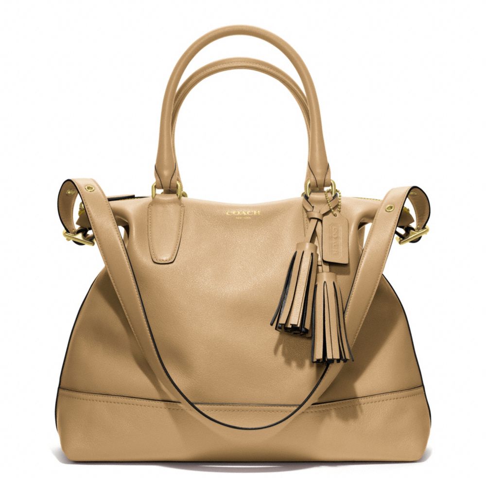 COACH LEATHER RORY SATCHEL - BRASS/SAND - F19892