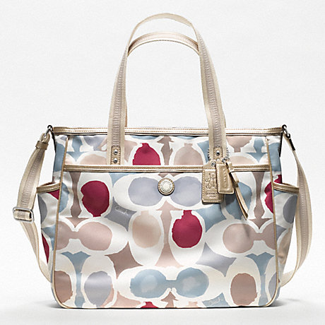 COACH F19910 BABY BAG PAINTED SIGNATURE C TOTE SILVER/MULTICOLOR