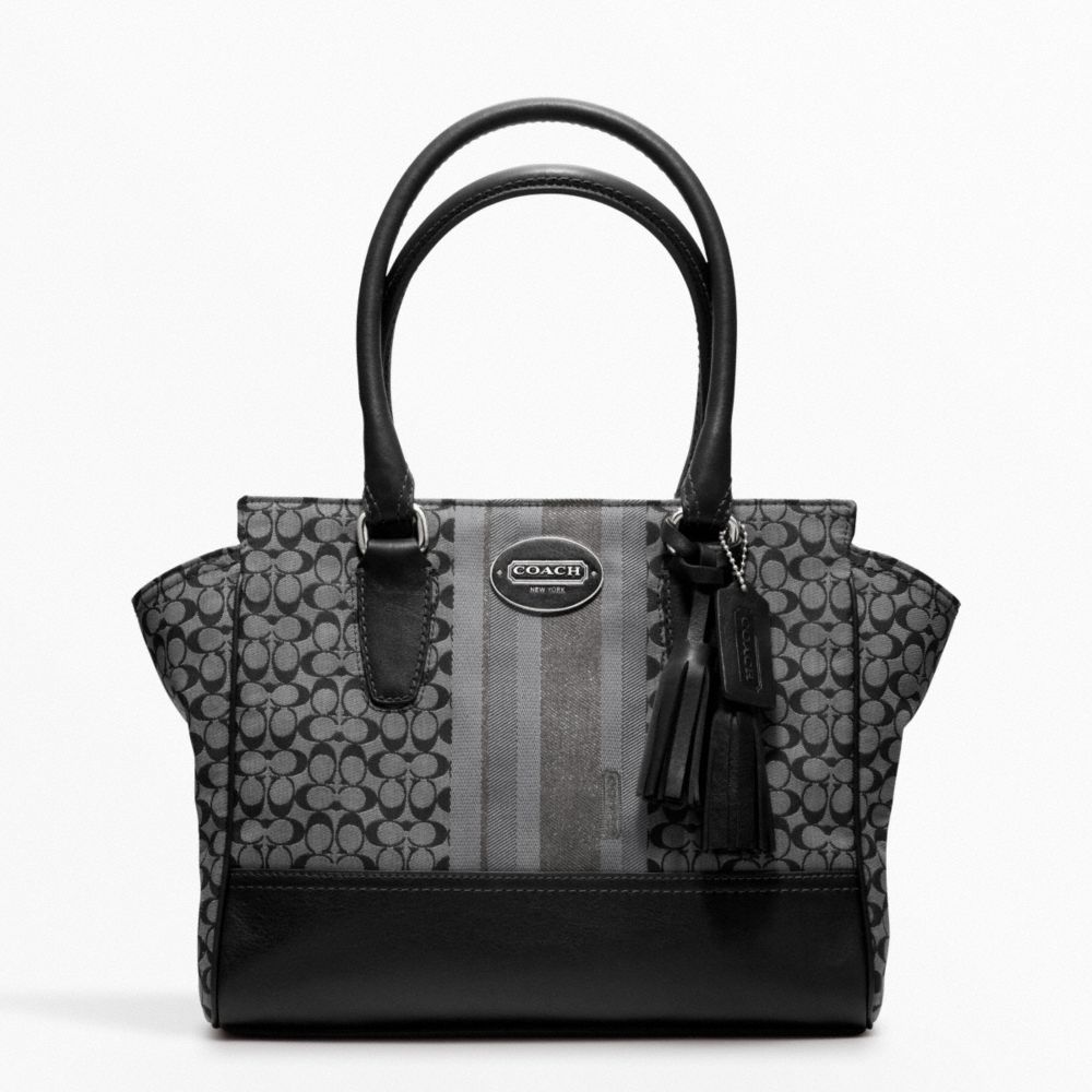 COACH SIGNATURE STRIPE CANDACE CARRYALL - ONE COLOR - F19915