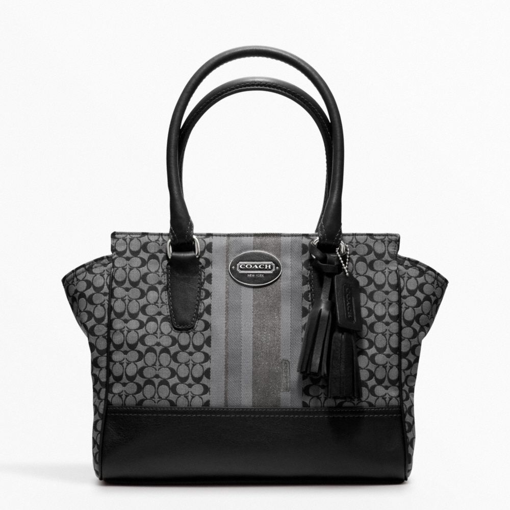 COACH F19915 Signature Stripe Candace Carryall 