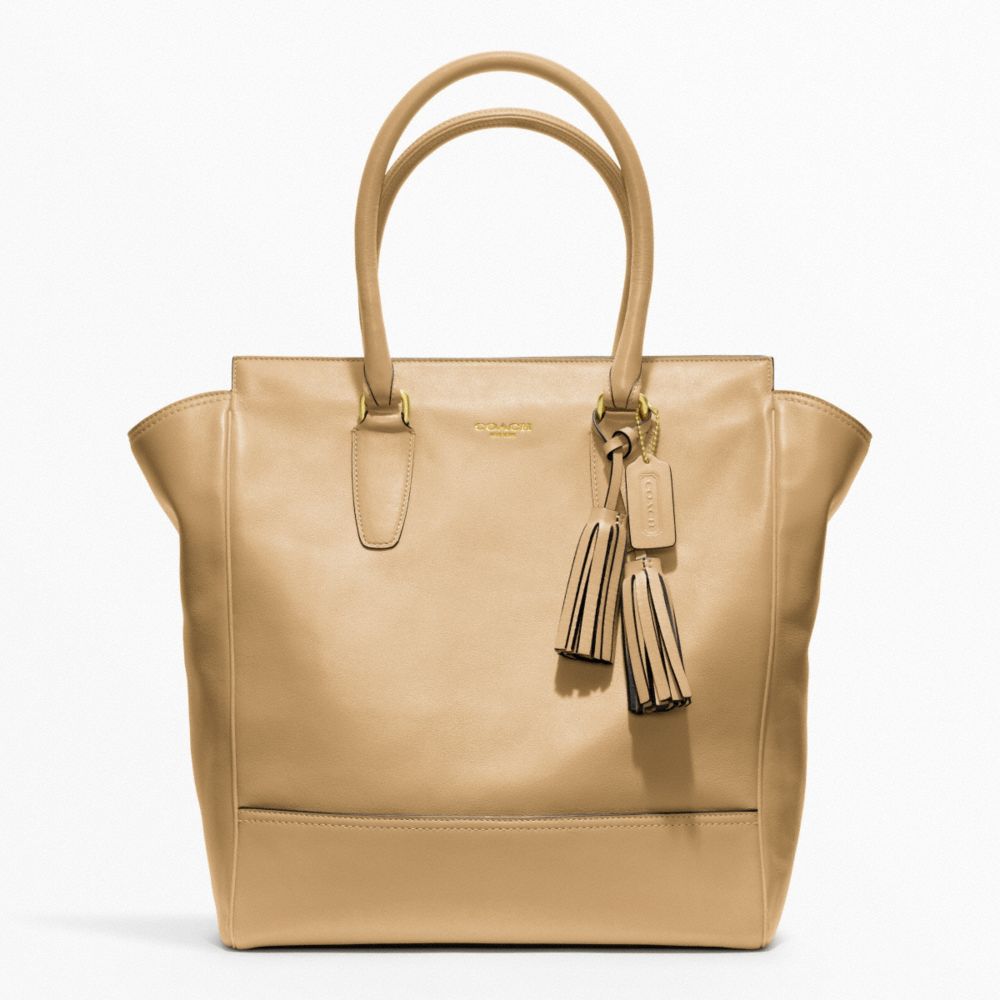 COACH LEATHER TANNER TOTE - BRASS/SAND - f19924