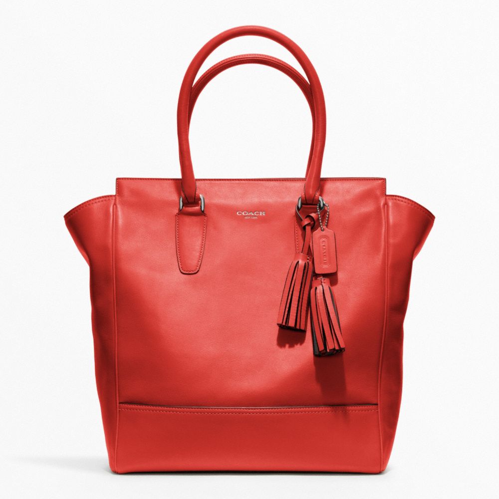 LEATHER TANNER TOTE - SILVER/CARNELIAN - COACH F19924