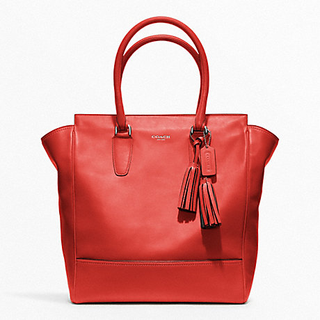 LEATHER TANNER TOTE - COACH F19924 - SILVER/CARNELIAN