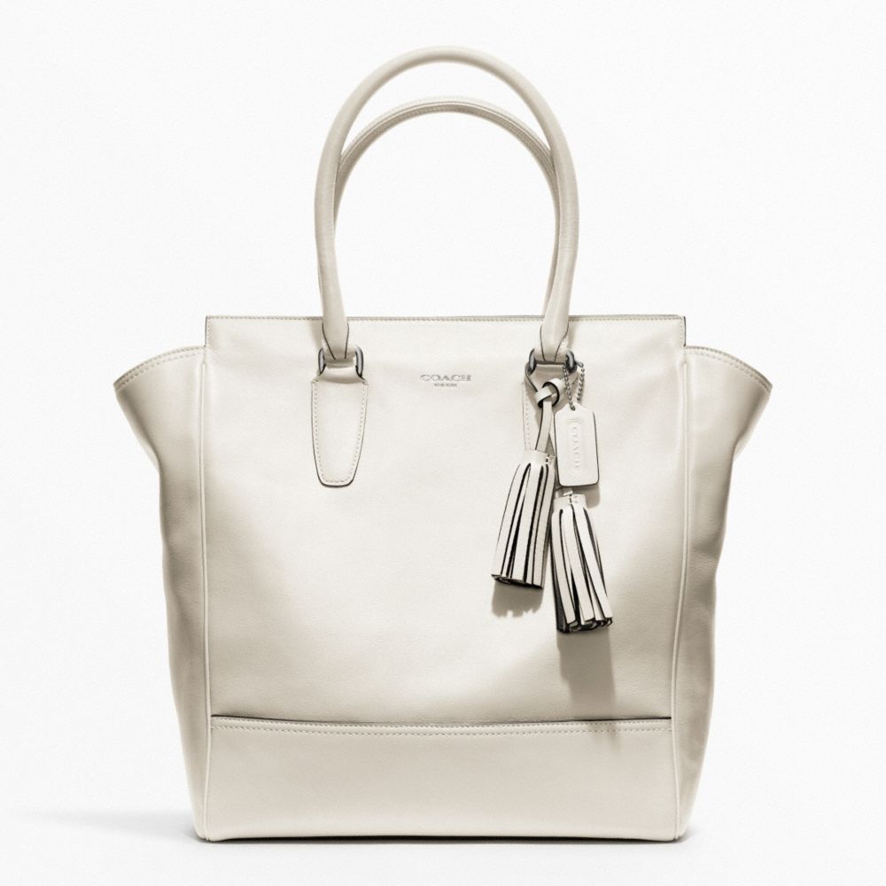 TANNER LEATHER TOTE - SILVER/PARCHMENT - COACH F19924