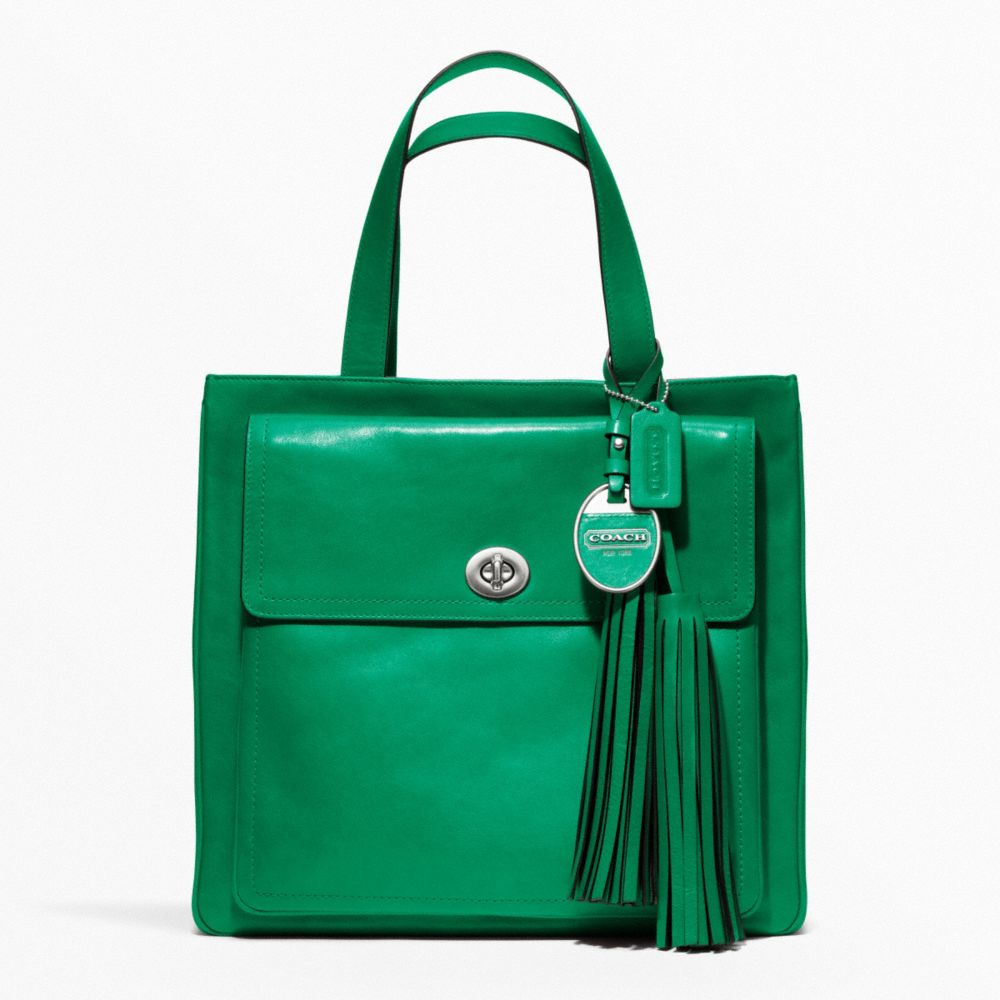 COACH AMERICAN ICONS POCKET TOTE - SILVER/EMERALD - F19982